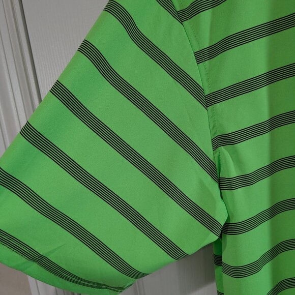 Pebble Beach Men's Performance Golf Polo Shirt, Size Large, Bright Green Striped - Picture 4 of 12